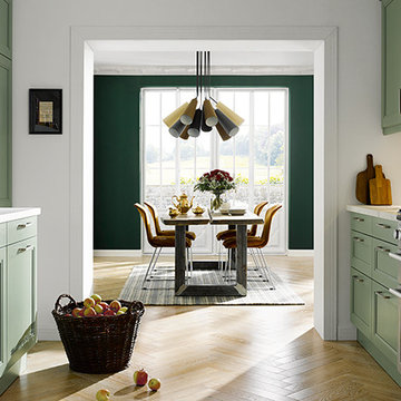 Schüller finca F463 Ash sage green silk gloss Kitchen