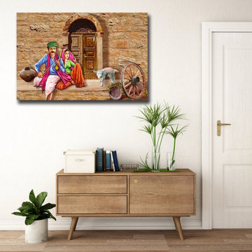 Rajasthan India Village Canvas Wall Art