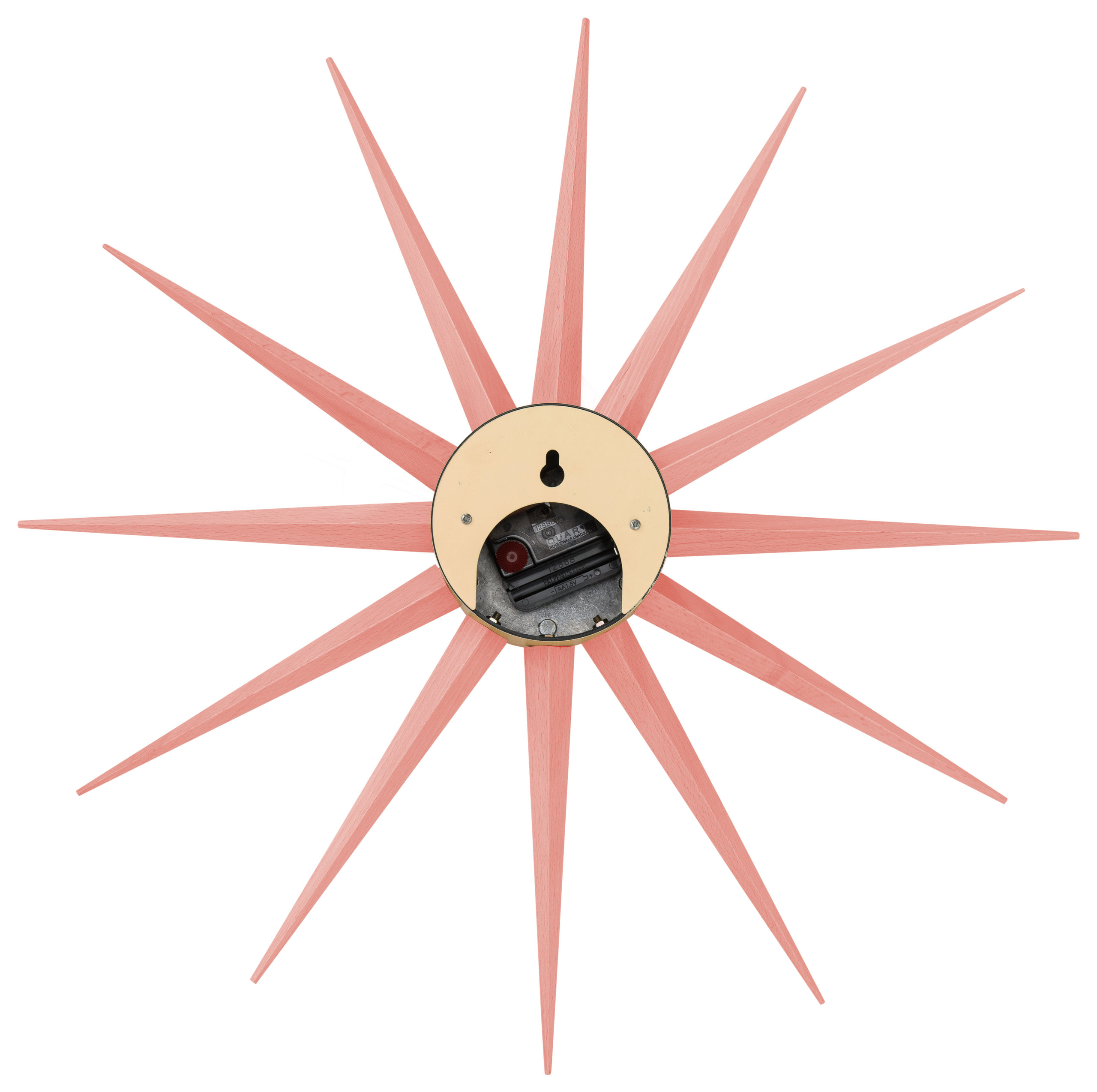 Maxi Modern Design Colorful Star Silent Non-Ticking Wall Clock, Pink, MCL18PK