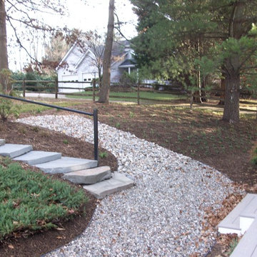 Backyard Garden with Natural Stone Steps