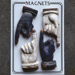 PEWTER HAND SHAPED MAGNETS, SET OF 4 - Products