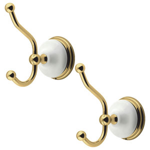 Olympia Polished Brass Double Hook 