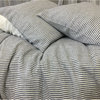 Denim and White Striped Linen Duvet Cover, Twin/Twin Xl 3-Piece Set