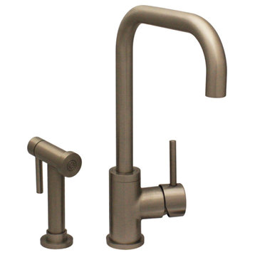 Single Hole/Single Lever Handle Faucet, Swivel Spout, a Solid Brass Side Spray