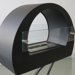 "Chelsea Black" Free Standing Ventless Ethanol Fireplace - Indoor Fireplaces