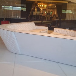 Grand white diamond tufted sectional - Sectional Sofas