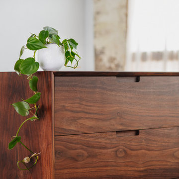 Walnut 5 Drawer Dresser