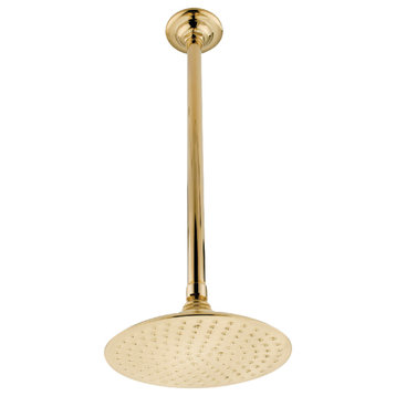 Showerscape 7-3/4" Showerhead w/17" Ceiling Mount Shower Arm, Polished Brass