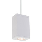 WAC Lighting - Cube Architectural 6" LED Pendant 30 Deg Beam 2700K 90 CRI, White - The latest energy efficient LED technology in an appealing cubical profile delivers accent and wall wash lighting. Slope ceiling canopy included for slopes up to 45 degrees with two field Cuttable 24in rods. Architectural Cube includes 100" of wire for a maximum suspension of 96", additional downrods sold separately. Precise engineering using the latest energy e_cient LED technology with a built-in reflector for superior optics. Available in a variety of specifiable light distributions and beam angles.