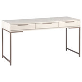 Marabella Glossy White Writing Desk Gold Legs