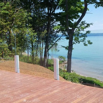 Glass Deck Railing with short posts for great visibility!