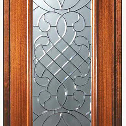 Prehung Single Door 80 Wood Mahogany Savoy Full Lite Glass - Front Doors