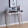 Furniture of America Keller Modern Wood 2-Shelf Console Table in White