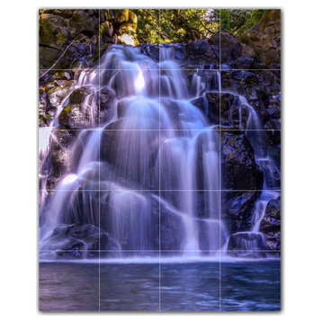 Waterfalls Ceramic Tile Wall Mural HZ501115-45XL. 48" x 60"