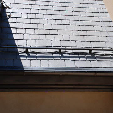 aluminum half round seamless gutters, heat cables ice melting leaf protection