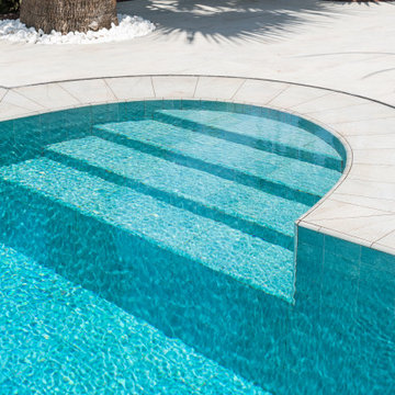 Piazza Cyan & Beige Stone Porcelain Tiles- Cesme,Izmir Villa