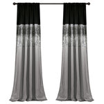 Triangle Home Fashions - Night Sky Single Window Panel, Black/Gray, 108"x42" - This unique design features a rod pocket on both the top and bottom allowing the panel to be hung from either end.  Faux silk combined with sparkling sequins give this a modern look.  The lining on the back combines to provide extra privacy and insulation.
