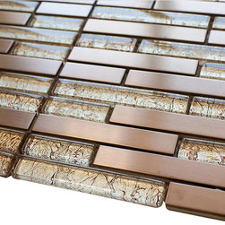 Stainless Steel and Bronze Luxury Diamond Glass Mosaic Tile Collection - Home Accessories & Decor