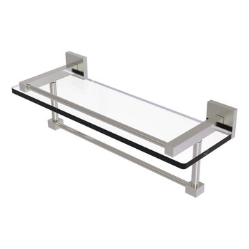 brushed nickel bathroom shelving unit