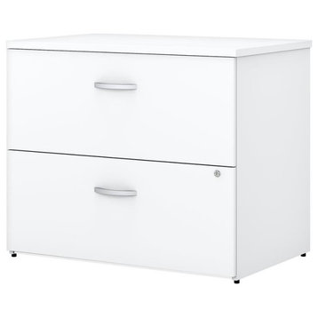 Easy Office 2 Drawer Lateral File Cabinet in Pure White - Engineered Wood