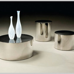 Stainless Steel Drum Tables - Coffee Tables