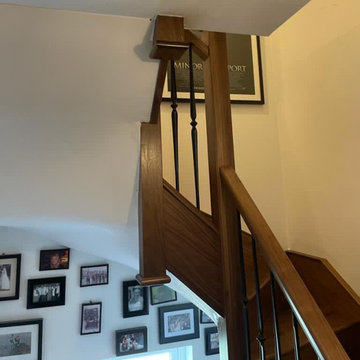 Walnut Staircase Renovation | Buckingham Metal SPindles | Ely, Cambridgeshire