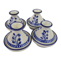 Le Souk Ceramique - Mini Stoneware Tagines, Set of 4, Azoura Design - Serving And Salad Bowls