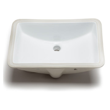 Hahn Ceramic Undermount Bathroom Sink, White, 21"