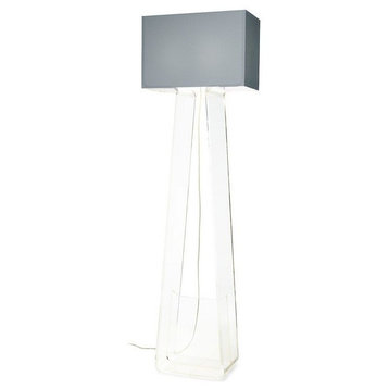 Tubetop 60" Floor Lamp, Gray and Clear
