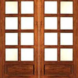 Rustic-8-lite-P/B Interior Solid 1 Panel IG Glass Double Door - Interior Doors