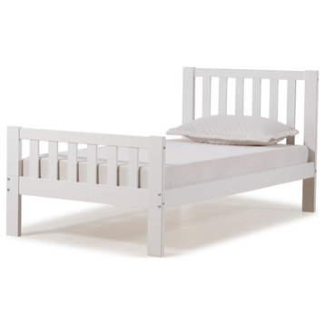 Aurora Twin Wood Bed, White