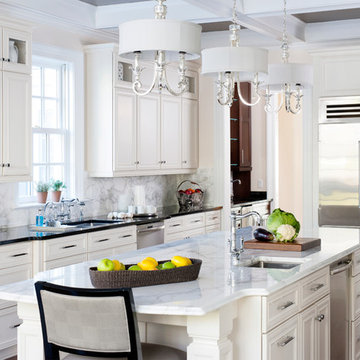Sophisticated traditional "tuxedo" kitchen
