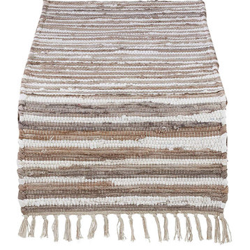 Woven Chindi Stripe Bohemian Decorative Cotton Table Runner 16"x72"