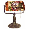 Tiffany Style Banker Butterfly Desk Lamp