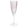 Pescara White Dot Champagne Flutes, Purple, Set of 4