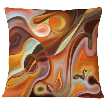 Music Dreams Abstract Throw Pillow, 18"x18"
