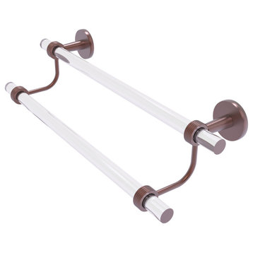 Clearview 18" Double Towel Bar with Groovy Accents, Antique Copper