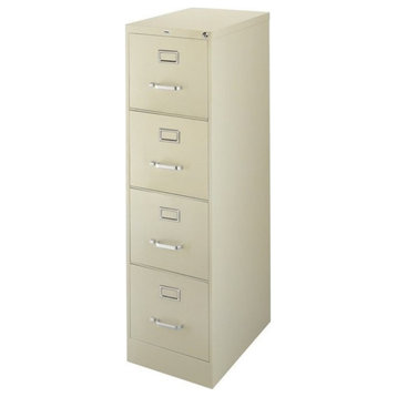 Bowery Hill 25" 4-Drawer Metal Letter Width Vertical File Cabinet in Beige