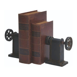 Industrial Rustic Black Bookend (Set of 2) - Bookends
