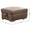 Upholstered Ottman With Storage, Brown Finish