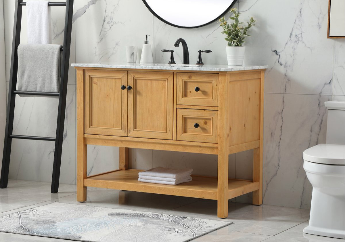 Elegant VF27042NW 42" Single Bathroom Vanity, Natural Wood ...