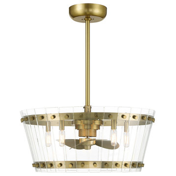 Ventari 5 Light 12 in. Indoor Ceiling Fan, Warm Brass