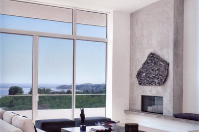 Living room - contemporary open concept living room idea