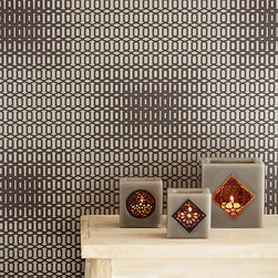 Rhona Chocolate Geometric - Wallpaper