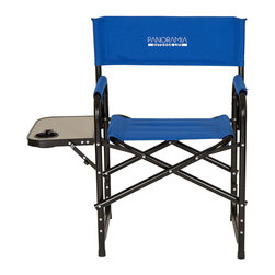 Panoramia - Foldable Metal Director Chair With Armerest Table - Folding Chairs And Stools