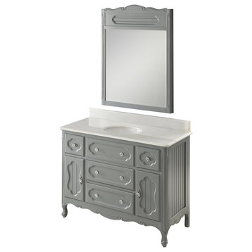 48 inch Cottage-Style Knoxville Bathroom Sink Vanity With Mirror