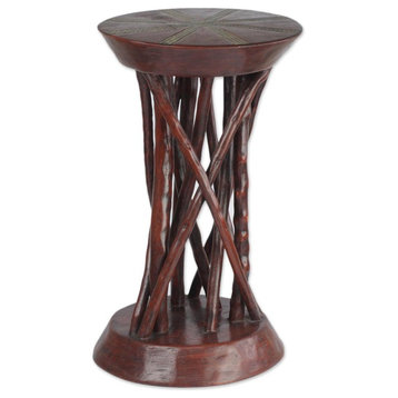 Novica Red Wood Wood Accent Table