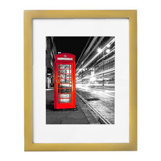 Americanflat 11"x14" Gold Picture Frame, Display Pictures 8"x10" With Mat