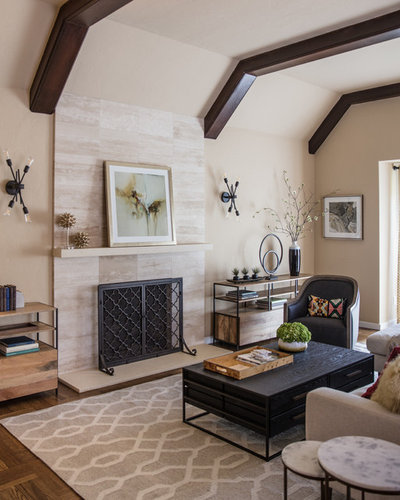 Warm Transitional Style Updates a Casual California Living Room