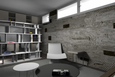 Interior design per villetta di tre livelli - Render soggiorno